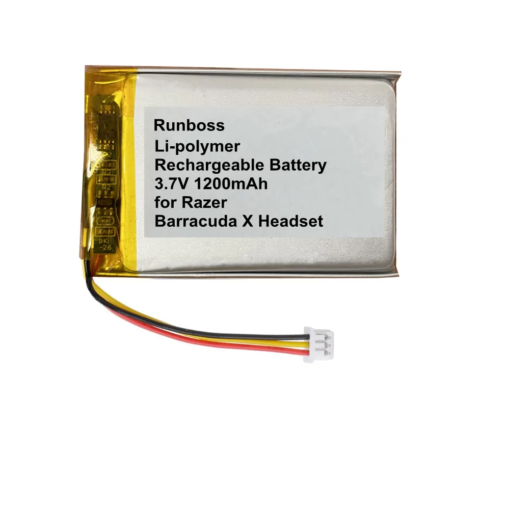 Battery for Razer Barracuda X Headset New Li Polymer Rechargeable Replacement 3.7V 1200mAh Wireless Headphones