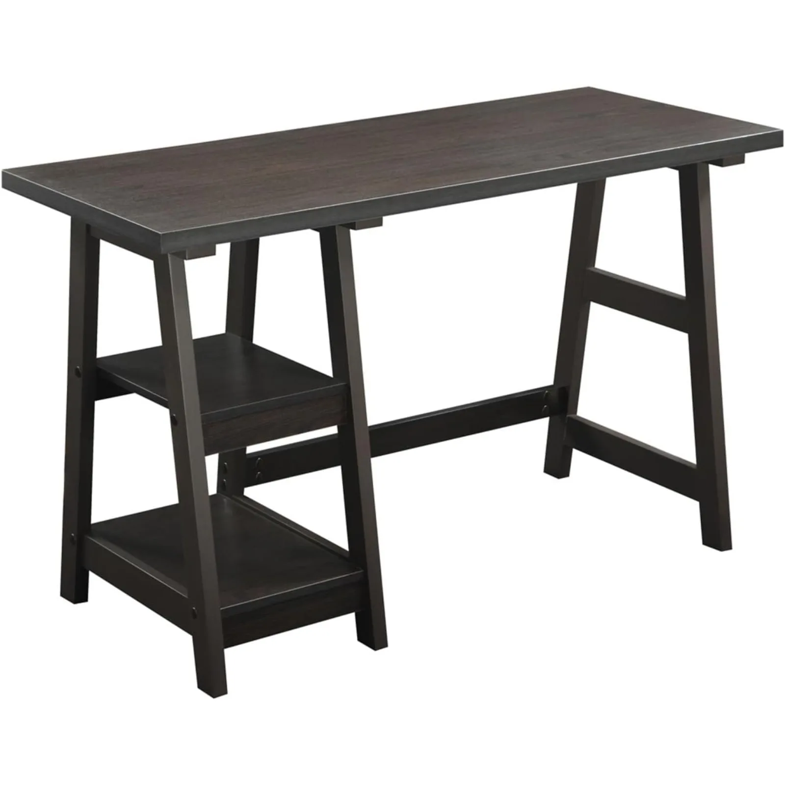 US   Designs2Go Trestle Desk with Shelves, 47