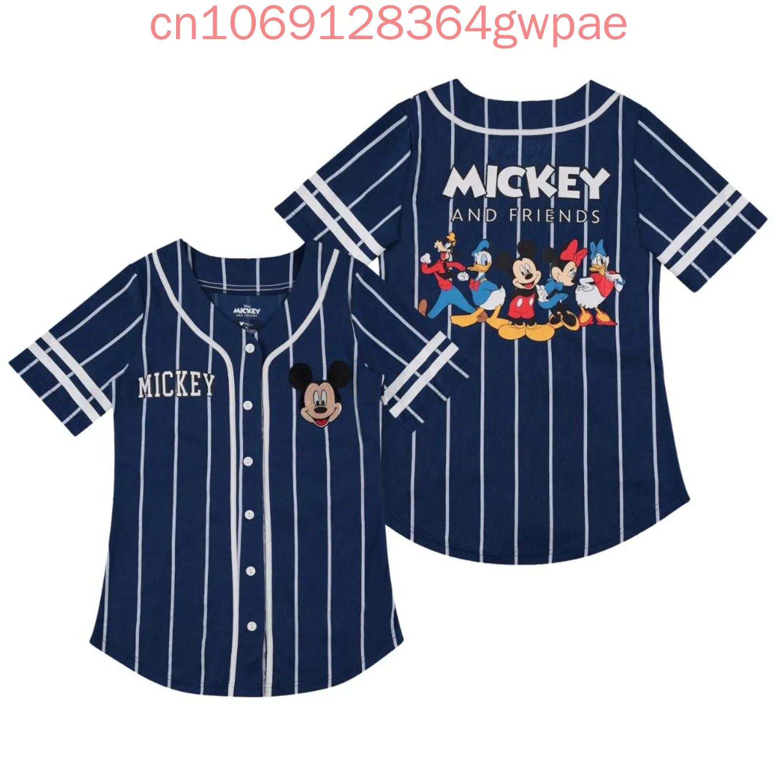 

Coustom Mickey Mouse Minnie Baseball Jersey Men's Women's Casual Baseball Shirts Disney Summer Short Sleeve Baseball Uniforms