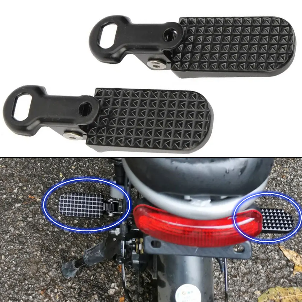 

2 шт., задние педали для велосипеда, складные противоскользящие регулируемые подножки из алюминиевого сплава на заднее сиденье, аксессуары для колышек для электрического скутера