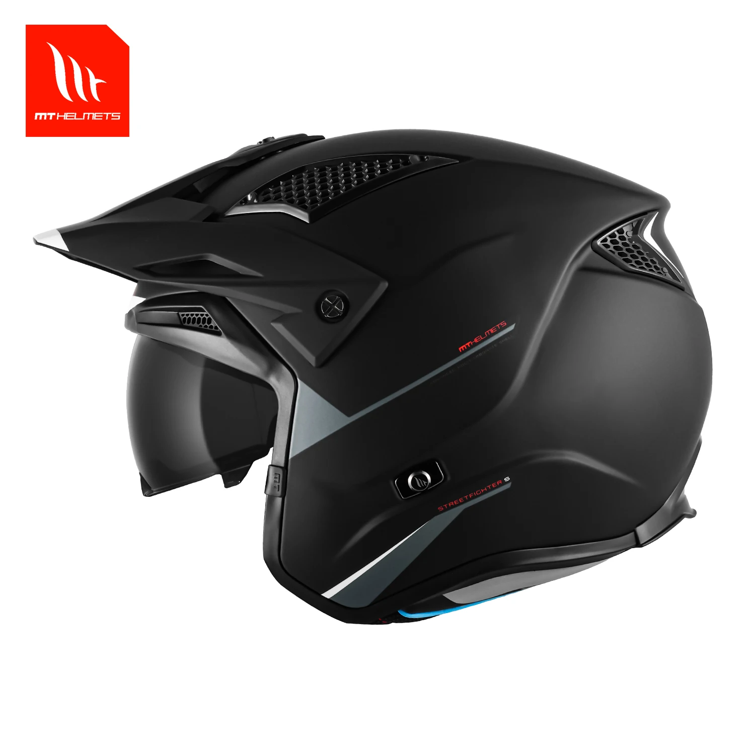 New Arrival Modula Helmet Motorcycle Quick Release Solid Black White Gloss / Matt M-Xxxl Mt Streetfighter Open Face Motocross