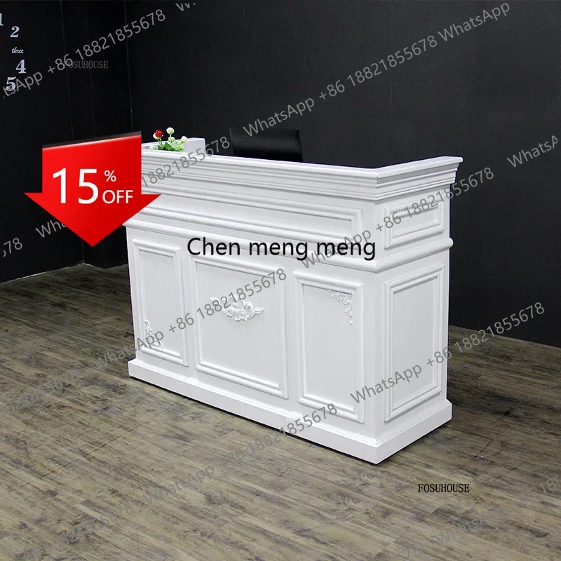 

zS173Nordic Simple Reception Desks for Beauty Salon Front Desk Reception Counter Light Luxury Clothing Store Small Counter Table