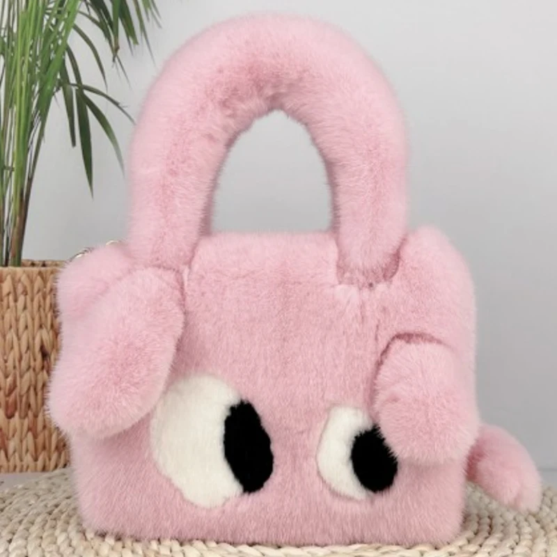 

Сумка из чистого норкового меха, женские плюшевые сумки на плечо, модельерская роскошная сумка через плечо, осенне-зимняя сумка с цепочкой под мышками