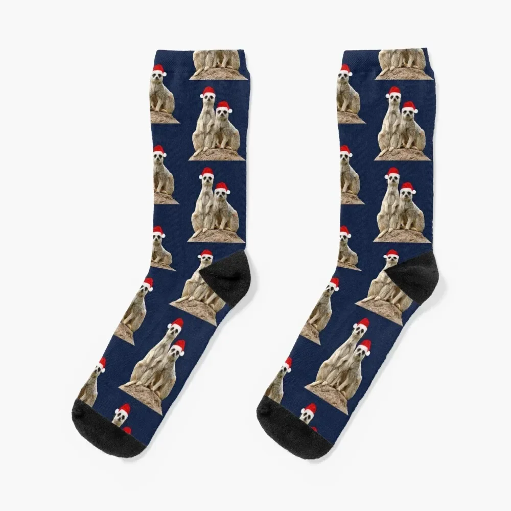 Merry Christmas Meerkats 2 Socks floor men cotton high quality custom sports Non-slip Socks Women Men's