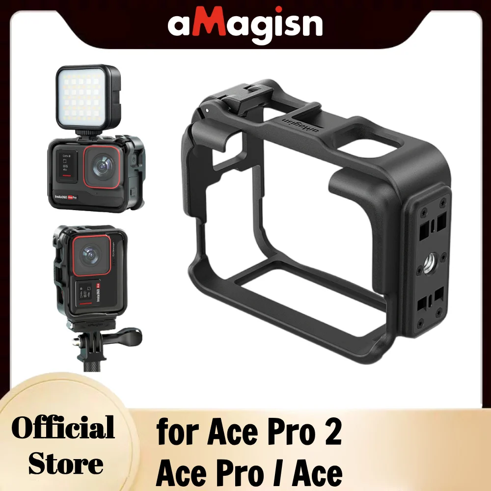 aMagisn Housing Case for Insta360 Ace Pro 2 / Ace Pro / Ace ，ABS Plastic Utility Frame Protective Cage for Insta 360 Accessories