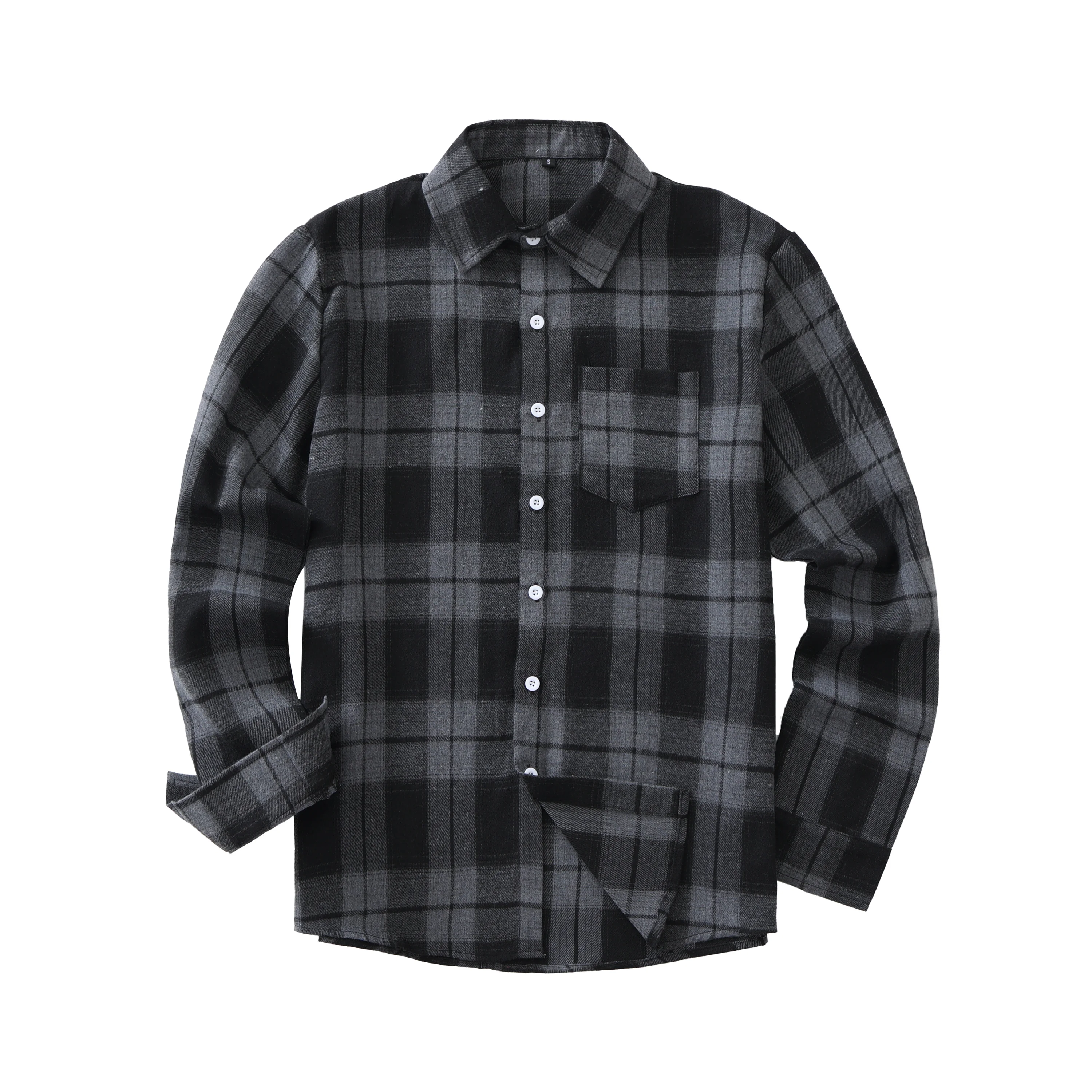 

Euro Size Plaid Shirt 2026 Flannel Black Checkered Shirt Men Shirts Long Sleeve Button Down Chemise Homme Male Check Shirts