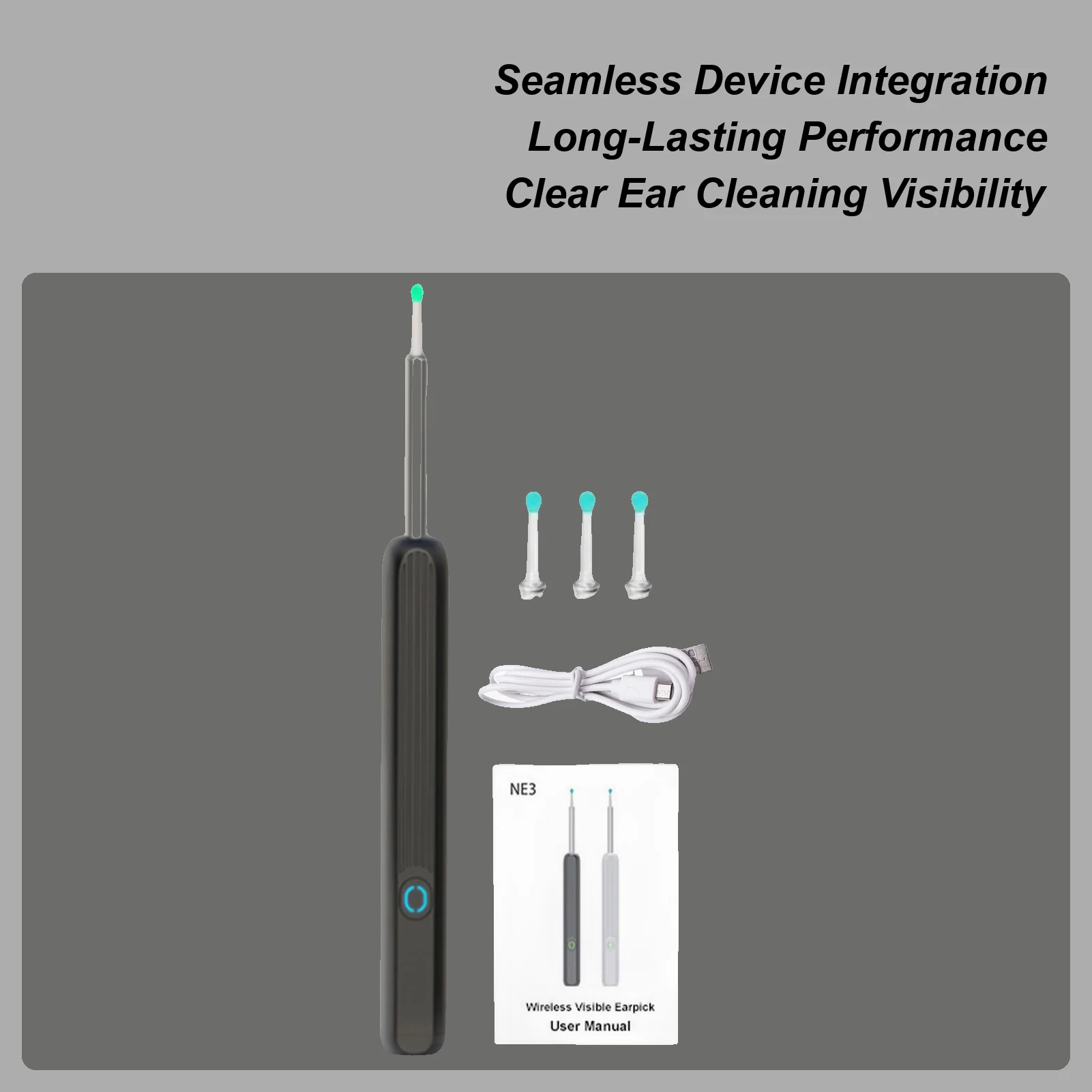 

Очиститель ушей с камерой, удаление ушной серы с отоскопом, эргономичная кюретка, ложка для ушей для взрослых, детей, малышей, подростков