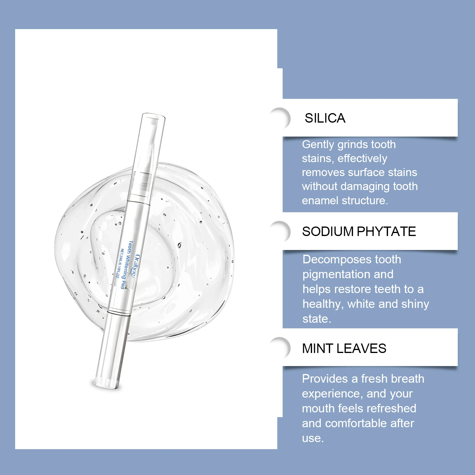 قلم تنظيف الأسنان التنظيف العميق يزيل بقع الأسنان بشكل فعال الأسنان الصفراء التنفس المنعش أدوات العناية بصحة الأسنان اليومية 3 مللي × 3