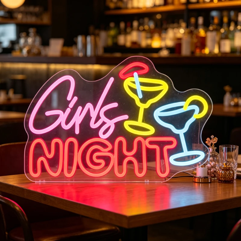 

Girls Night Neon Sign LED Bride Tribe Bridal Shower Decor USB Night Light Aesthetic Desk Sign Wall Art for Home Bar Party Gift