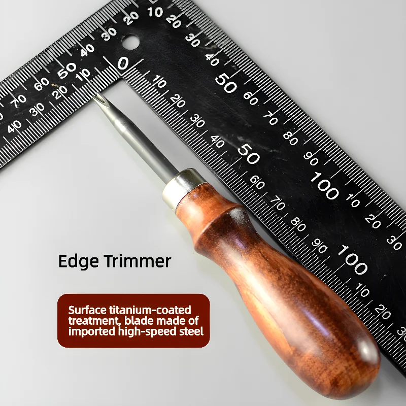 Leather Edge Beveller Wood Handle DIY Leathercraft Tool Sharp Edge Chamferer For Veg Tan Leather Crafting