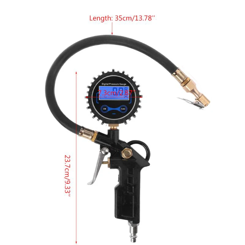 Neoteck-inflador Digital de presión de aire para neumáticos de coche, pantalla LCD, retroiluminación LED, probador de vehículo, manómetro de monitoreo de inflación, UE