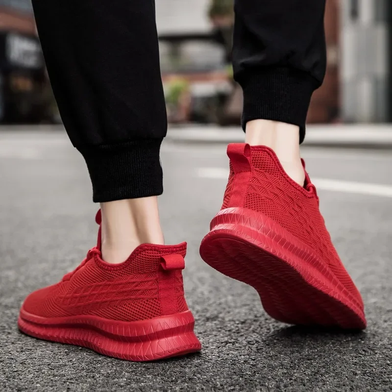 Męskie trampki Trend Fashion Mesh Fly Woven Oddychające Wygodne Lekkie Antypoślizgowe Odporne na zużycie Odkryte Buty Casualowe