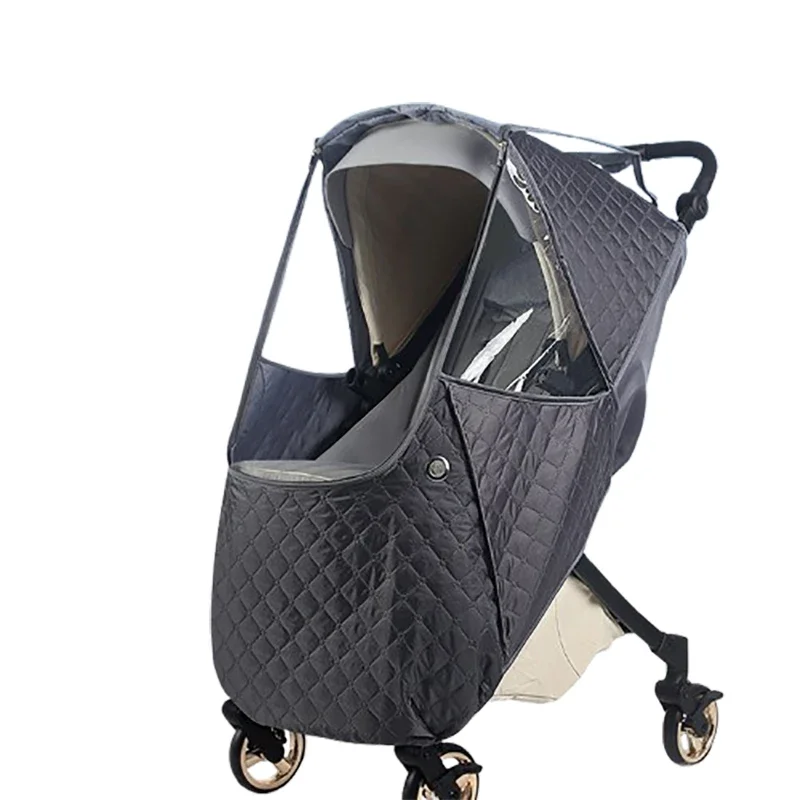 Universal Winter Thicken Rain Cover for Baby Stroller Waterproof Winter Warm Cotton Hood Wind Dust Raincoat Stroller Accessories