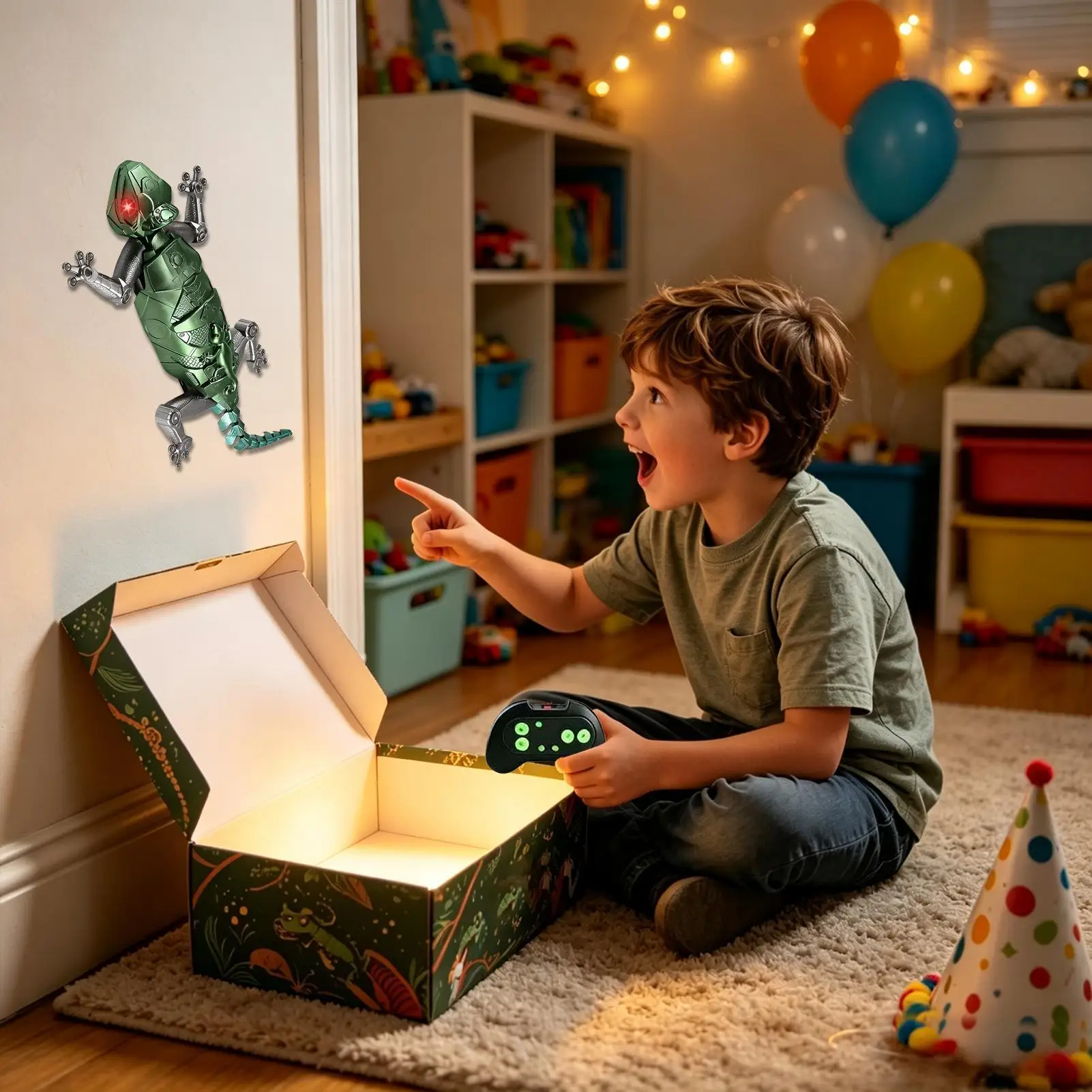 Remote Control BionicGecko Roach Toy With LED Eye Flexible Movement WallClimbing Toy Kid Adult Interactive Fun Gift