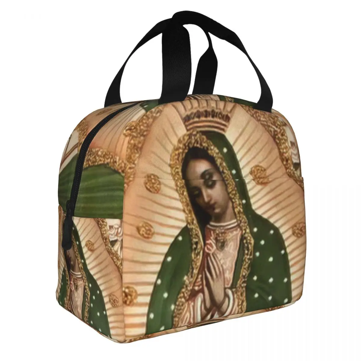 Virgin Mary Lunch Bento Bags Portable Aluminum Foil thickened Thermal Cloth Lunch Bag for Women Men Boy