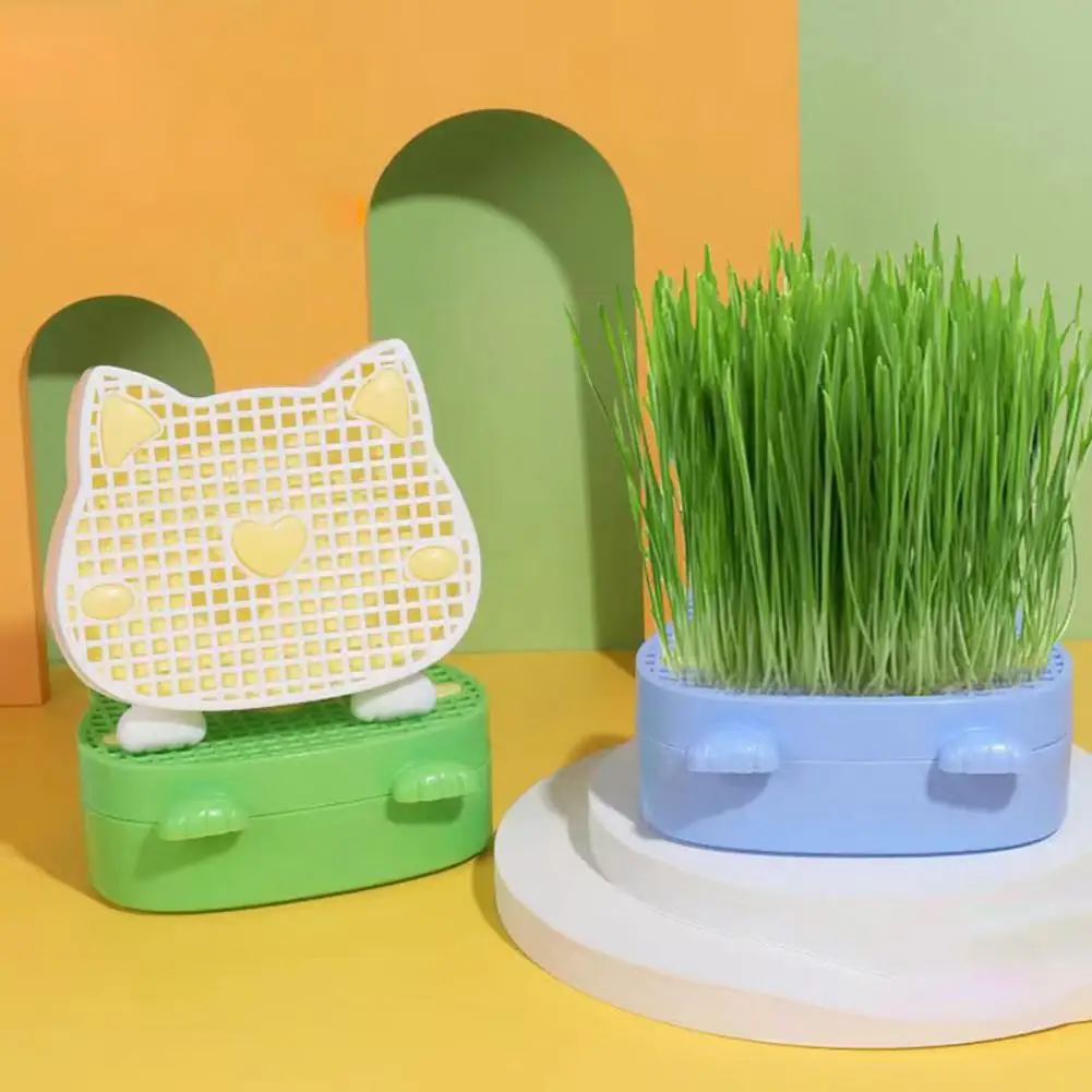 

Cat Grass Planter Fine Filter Hole Detachable Cat Head Shape Hydroponic Plant Cat Grass Growing Pot