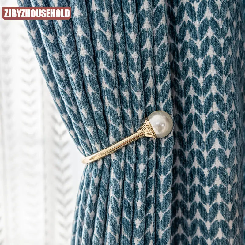 

Nordic Jacquard Curtains for Living Room Bedroom New High-end Elegant Light Luxury American Balcony Blackout Modern Simple