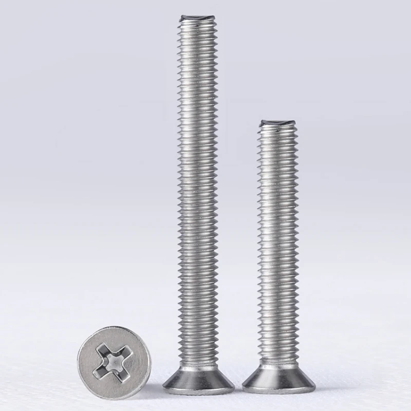 M1 M2 M3 M3.5-M10 Screws Flat Head Screw 304 Stainless Steel Countersunk Head Screw Bolt Security Machine Screws Accessories