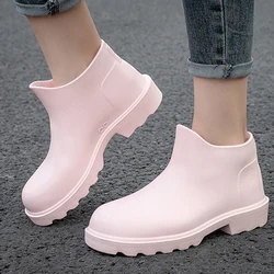 Ladies Casual Slip-on Flats Rain boots Waterproof Working Boots Fashion Woman Rain Shoes Female Insulated Garden Galoshes 35-40