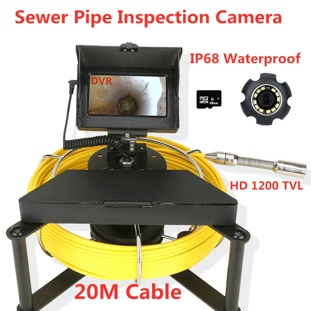 Factory wholesale price 4.3inch  ip68 Drain Industrial Endoscope Sewer Pipe Inspection Camera with DVR 5600MHA Battery