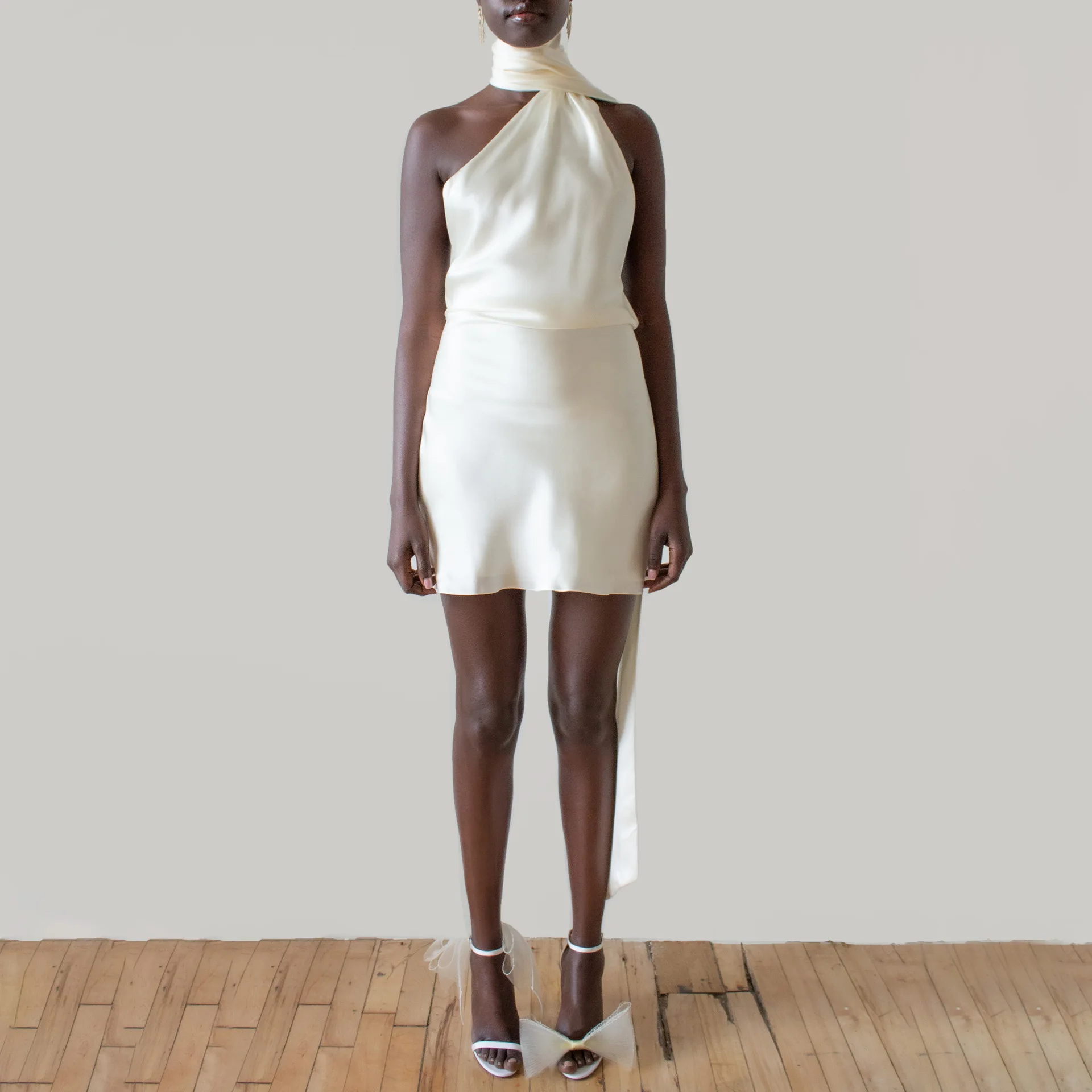 فستان نسائي مثير بدون ظهر، رقبة قابلة للتعديل، فستان ستان أوروبي وأمريكي جديد #3