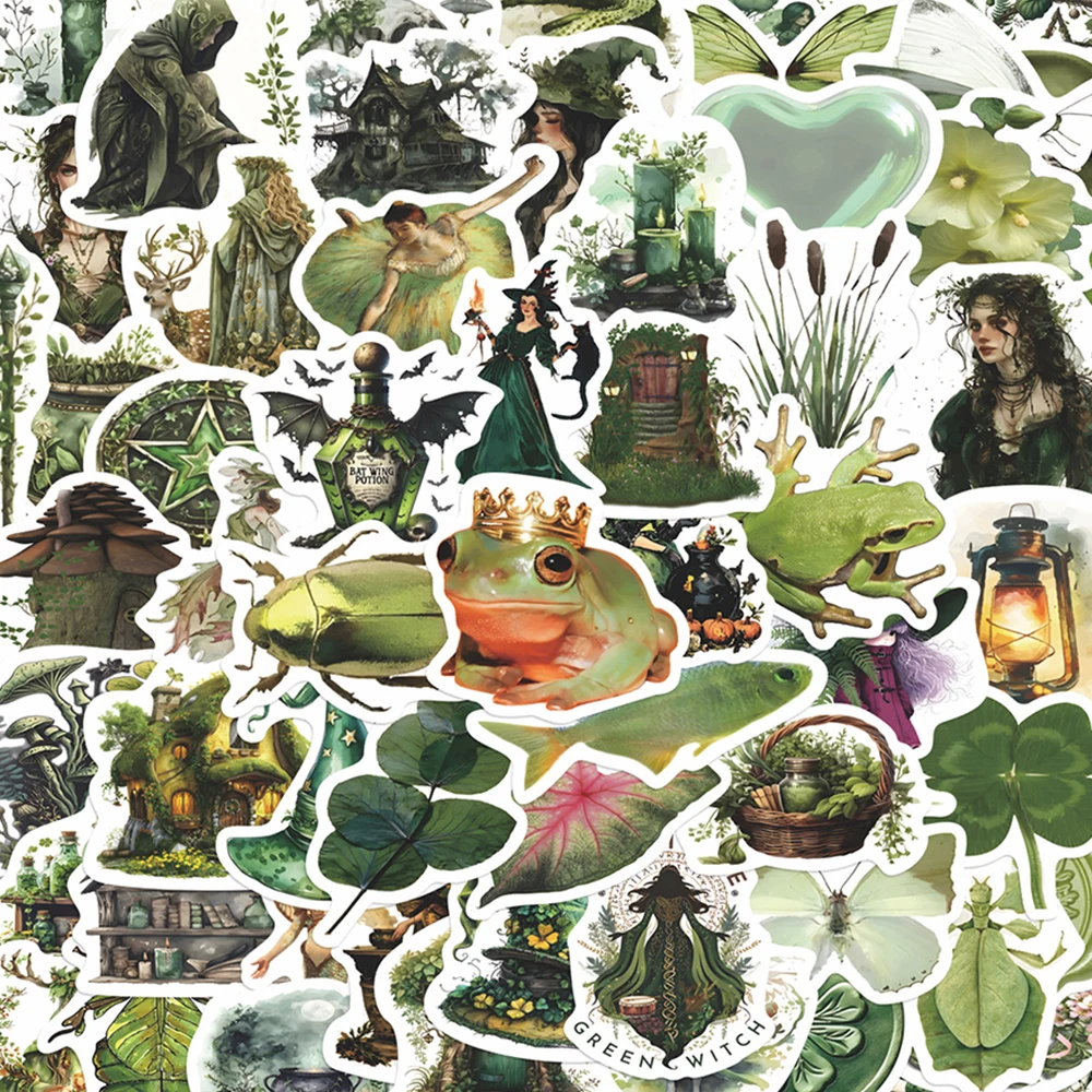 10/30/50 Uds. Pegatinas de grafiti de bruja mágica de bosque de dibujos animados pegatinas góticas geniales impermeables DIY guitarra motocicleta Phnoe pegatina de juguete para niños