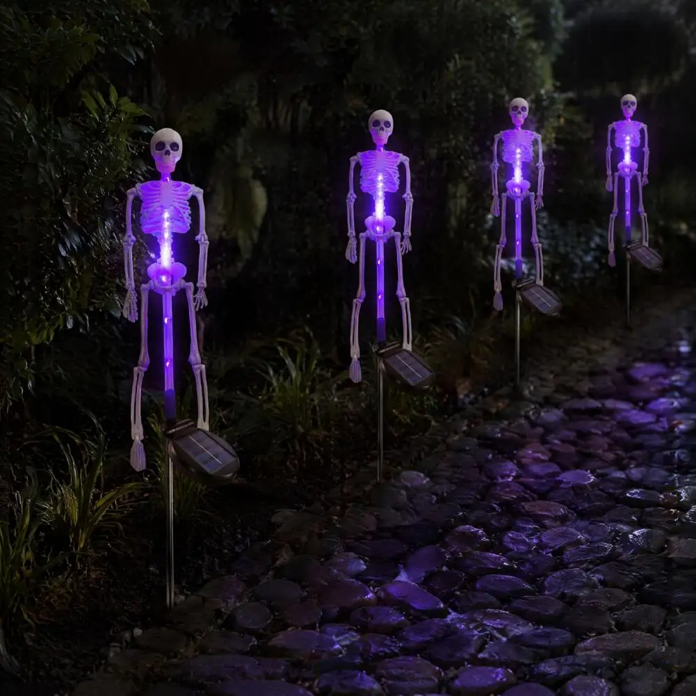 Waterproof Lawn Stakes for Cemetery 3d Skeleton Solar Garden Lamp Spooky Outdoor Pathway Lights Waterproof Resin for Yard