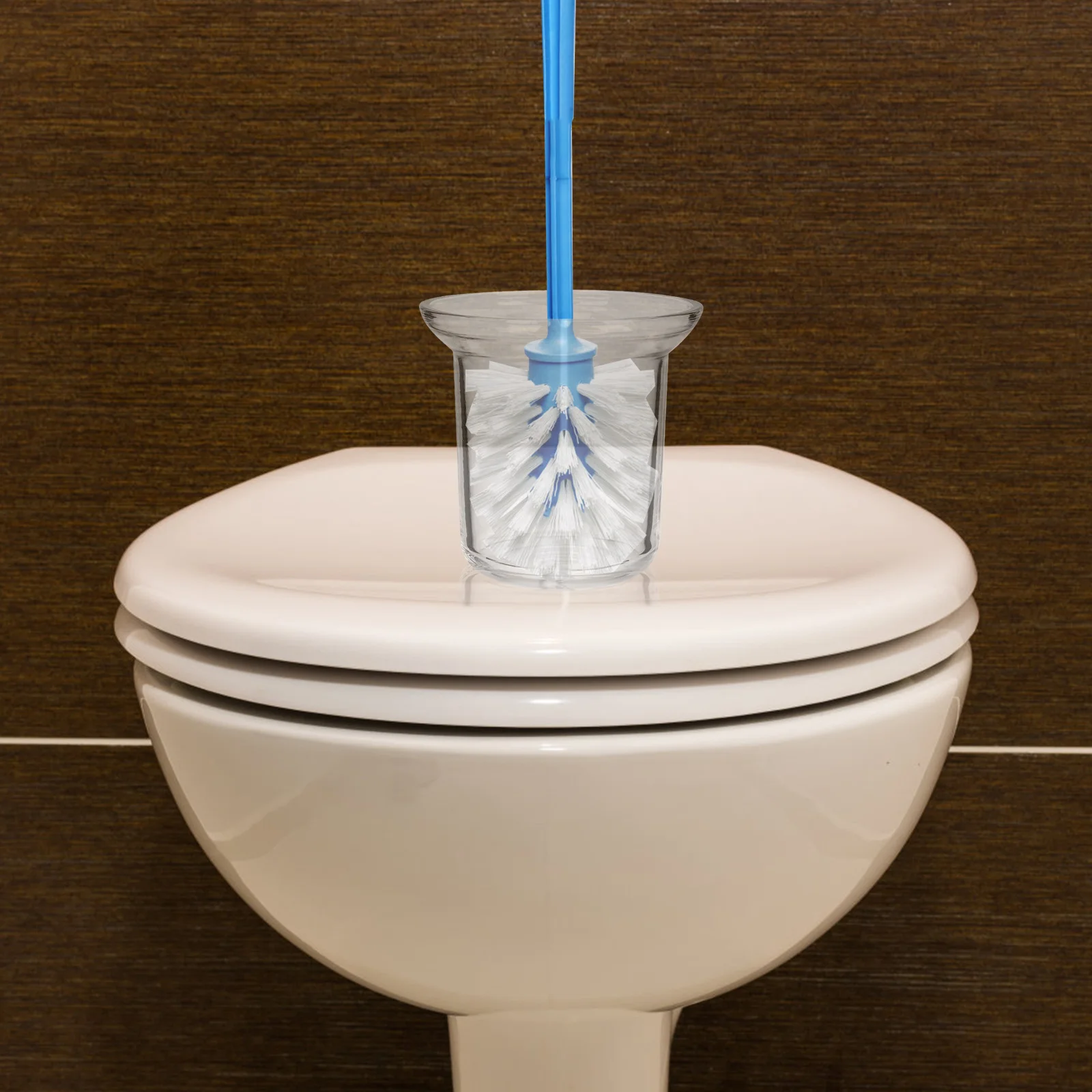 فرشاة المرحاض الاحترافية كوب زجاجي حامل شفاف قوي ملحقات تنظيف الحمام حاوية فرشاة المرحاض المنزلية شفافة #1