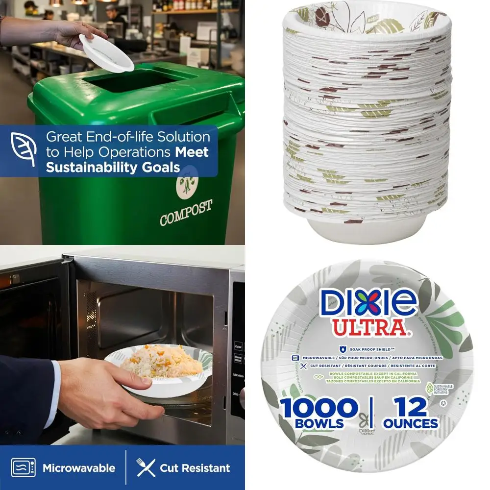 

Ultra Heavy-Weight 12 oz Paper Bowls, 1,000 Count (125 Bowls Per Pack, 8 Packs Per Case)