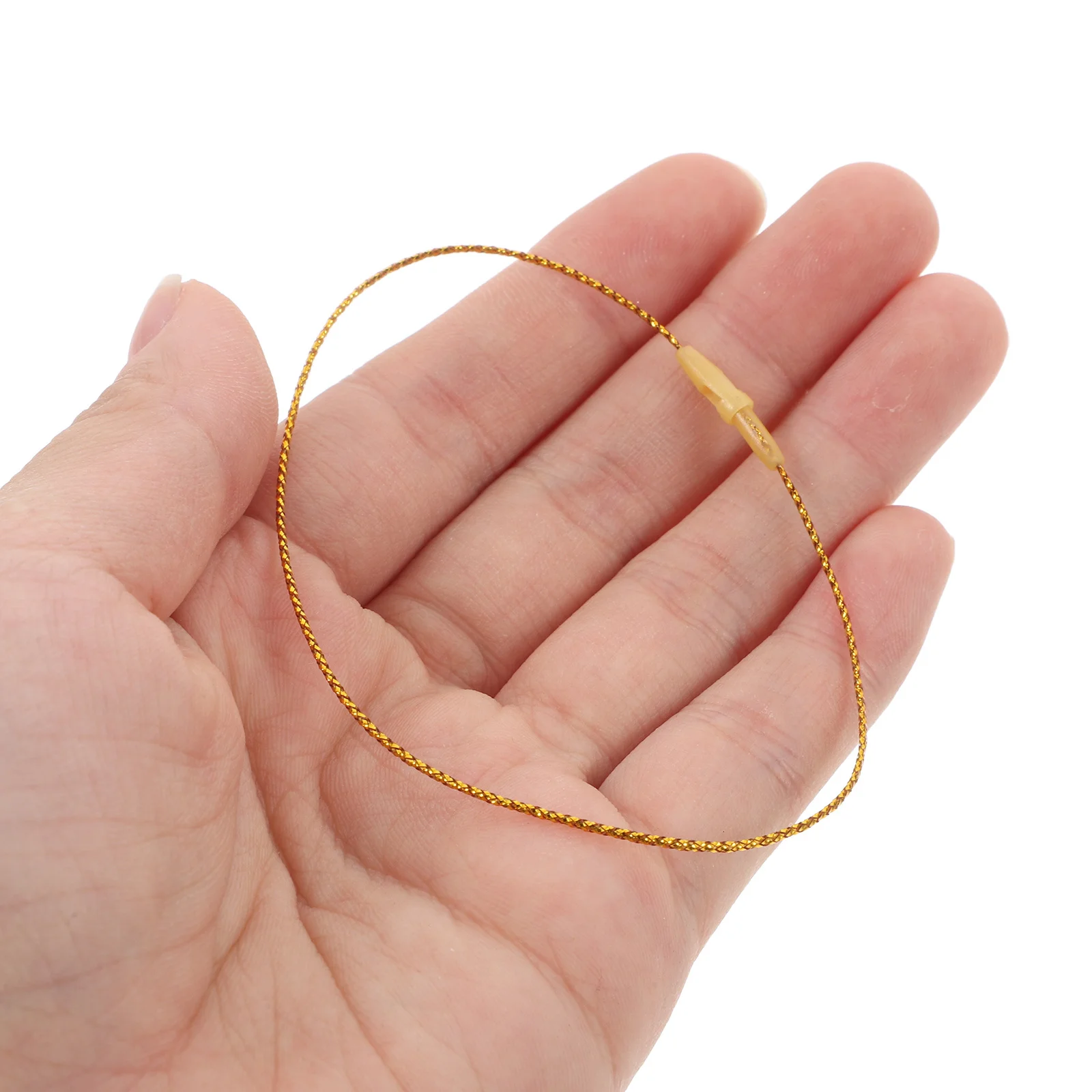 100pcs Christmas Ornament Hooks Snap Fastener Precut Hanging Ropes For Holiday Party Decoration Golden Fading-Resistant