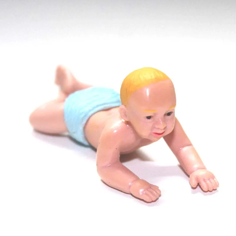 Miniatures Baby House Model Cute Crawl Sitting Kids Action Figure Doll Infant Child Figurine Gift Fairy Garden Decor Scenes Toys