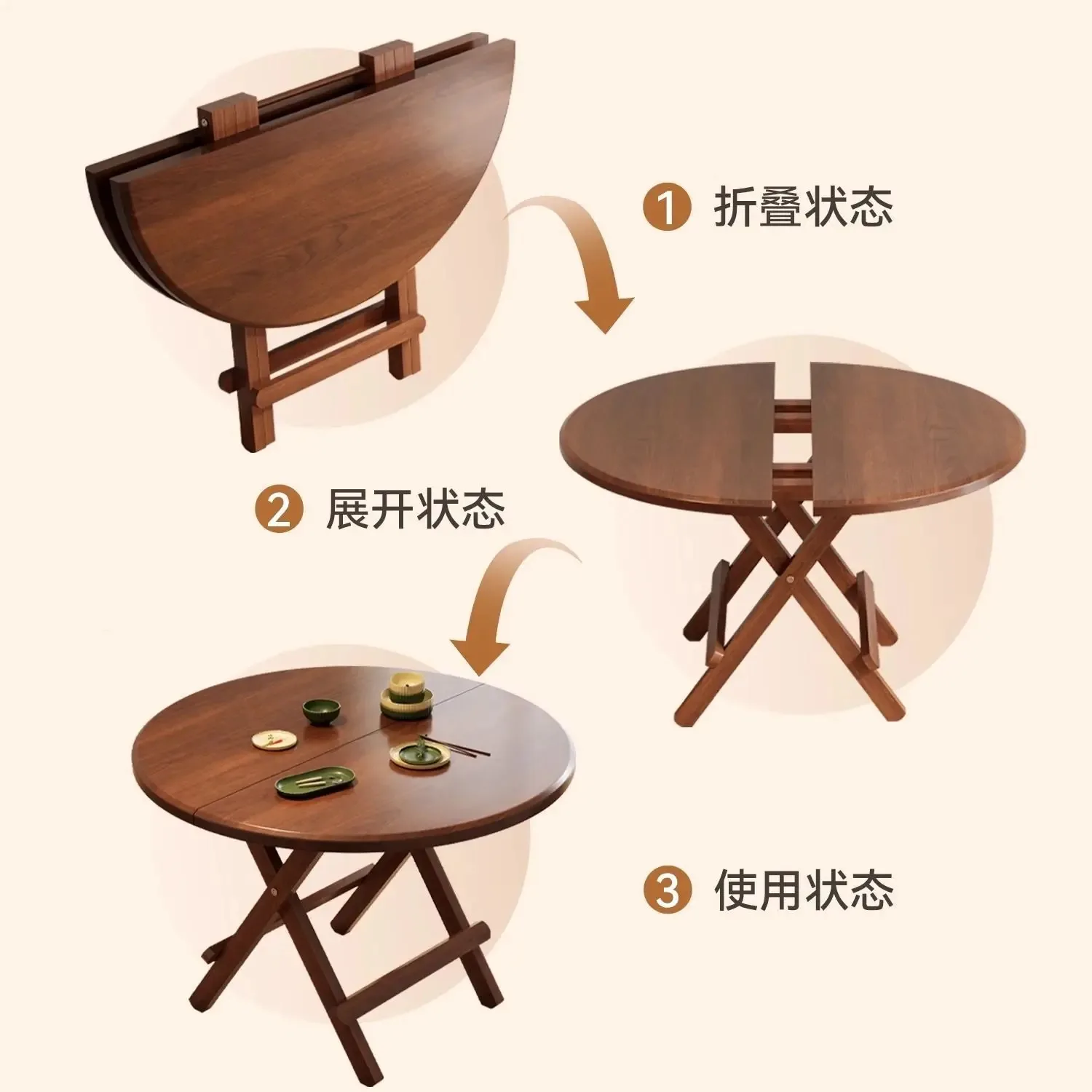 Foldable dining table Household small apartment multi-functional dining table