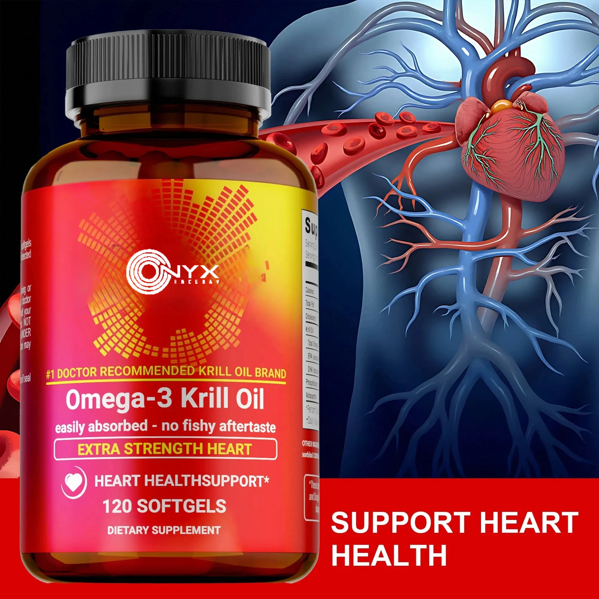 Antarctic Krill Oil - Antioxidant, Immune System, Supports Skin, Heart and Eye Health, Contains Omega-3 EPA, DHA