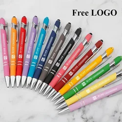 100Pcs Personalized Metal Pens Free Custom Logo Engrave Text Ballpoint GIFT Pen with Stylus Tip Multi Function Pen