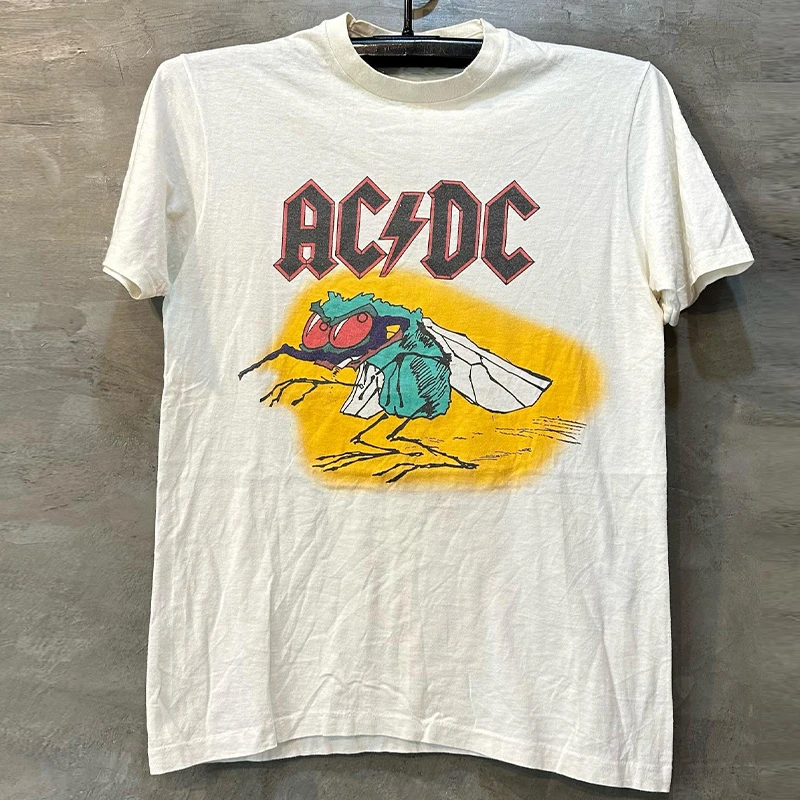 

Рок-группа American May Khaki Chic Hip Hop Fried Street с коротким рукавом Винтажная мужская и женская винтажная футболка Trend