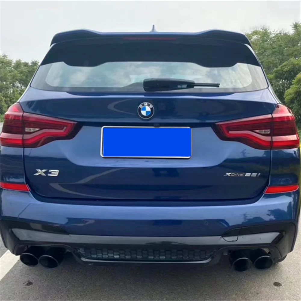 For2019-2022 BMW X3 rear lip G01 modified X3M rear lip bright black rear spoiler four out tail throat