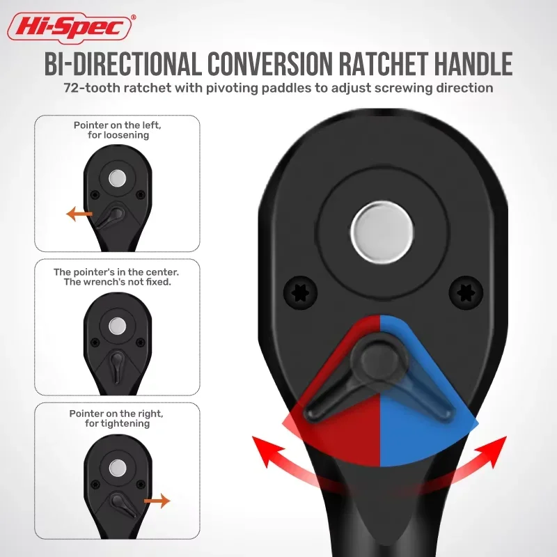 ハイ・スペック 3/8インチ メトリック・インペリアル ソケットツールセット 72歯ラチェットハンドル レンチアダプター用 空気圧式ロングソケット ナットドライバービットセット