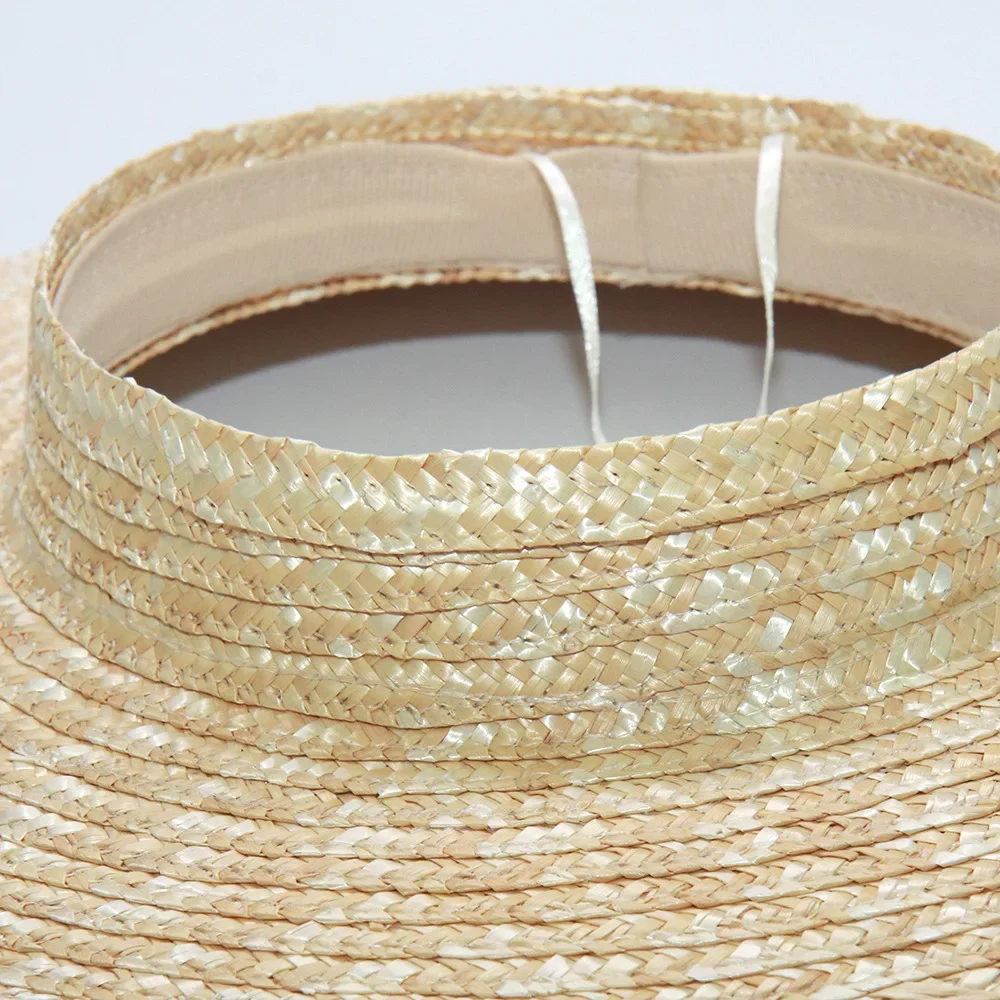 Sommer Leere Top Runde Sonnenhüte für Frauen Elegante Breite Große Krempe Strand Strohhut Casual Panama Caps Uv-schutz Kappe Sombrero – Detail 3
