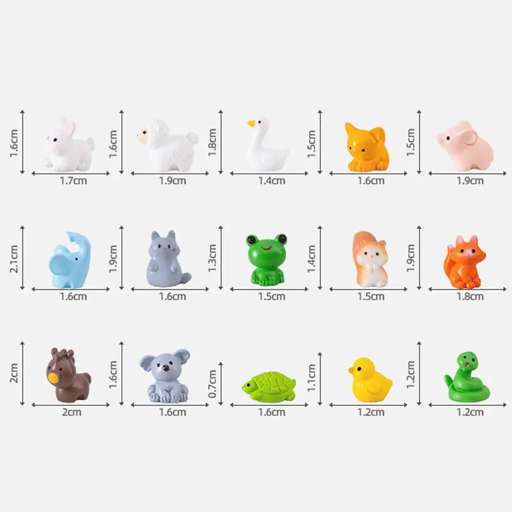 Cat Duck Sheep Squirrel Frog Turtle Animals Micro Landscape Ornaments Cute Handmade Zodiac Animals Miniatures Resin Crafts