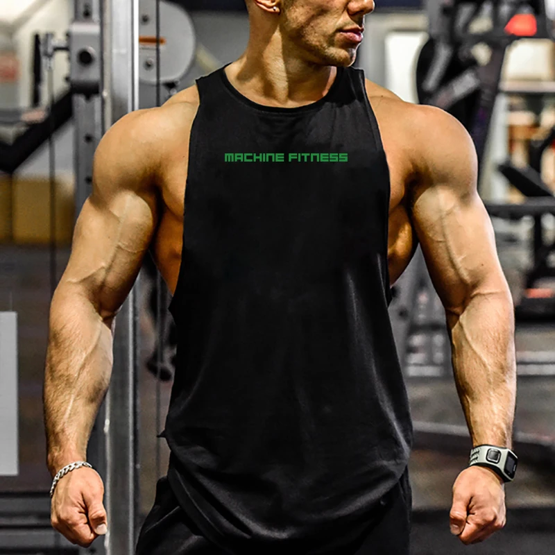 Gym Workout Summer Men Breathable Sweat-absorbent Vest weightlifting Sport Fitnes Comfortable Loose Training  Absorb sweat Shirt