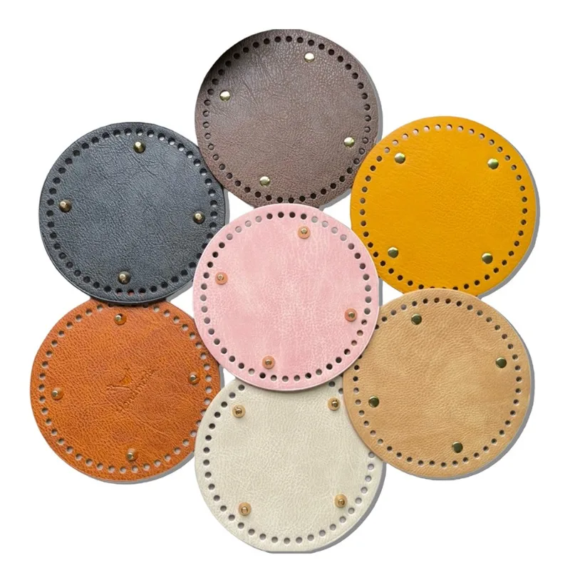 

3pcs Retro Imitation Cowhide Bag Base Handmade Bag Accessories Base Leather Texture DIY Straw Bag Universal Base Plate 15cm