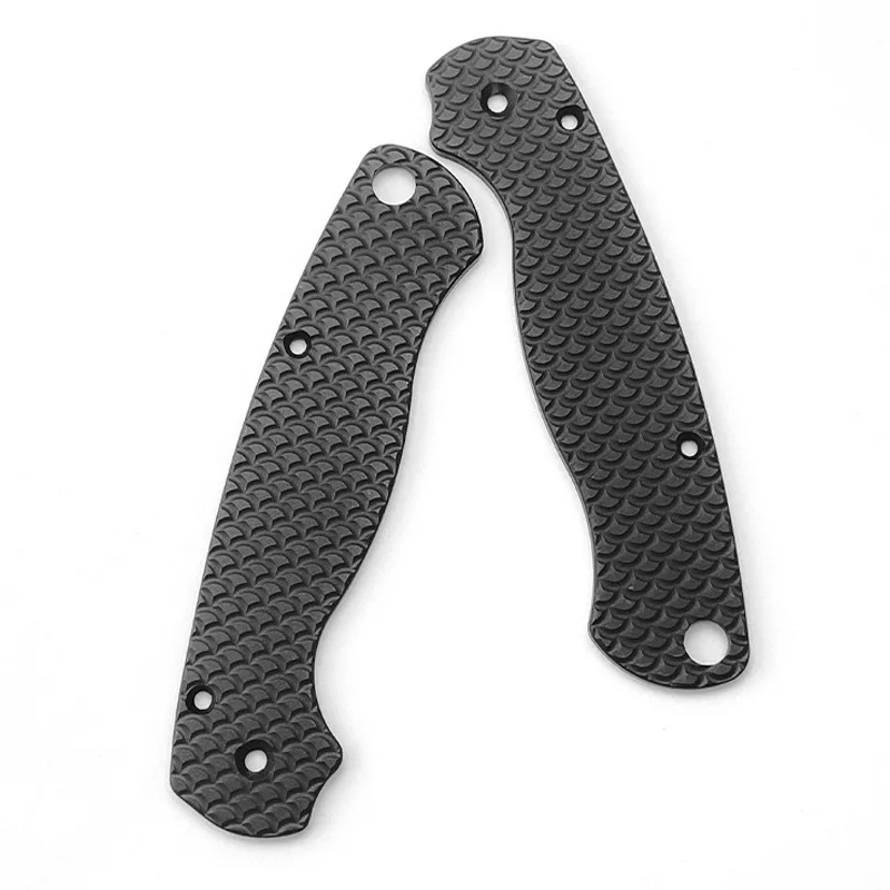 Timbangan Pegangan Hitam Anodized Aloi Aluminium 2 Warna untuk Pisau Spyderco C81 Paramilitary2 Para2 Asli DIY Membuat Aksesori