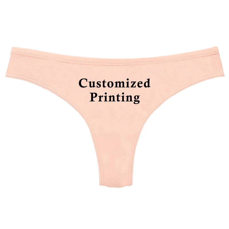 Custom logo Images & Texts Cotton G-String Personalized Customized Sexy Panties Funny Cute & Sexy Lingerie Women's Underwear