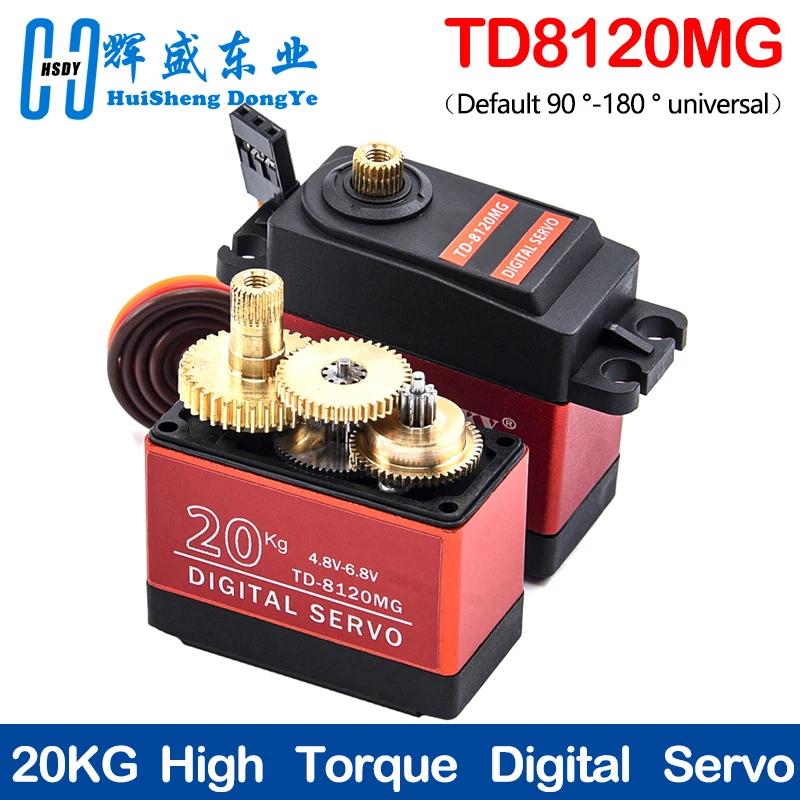 20KG Digital Servo TD8120MG High Torque Torque Metal Shell Iarge Angle Model Airplane Model Car Waterproof Robotic Arm