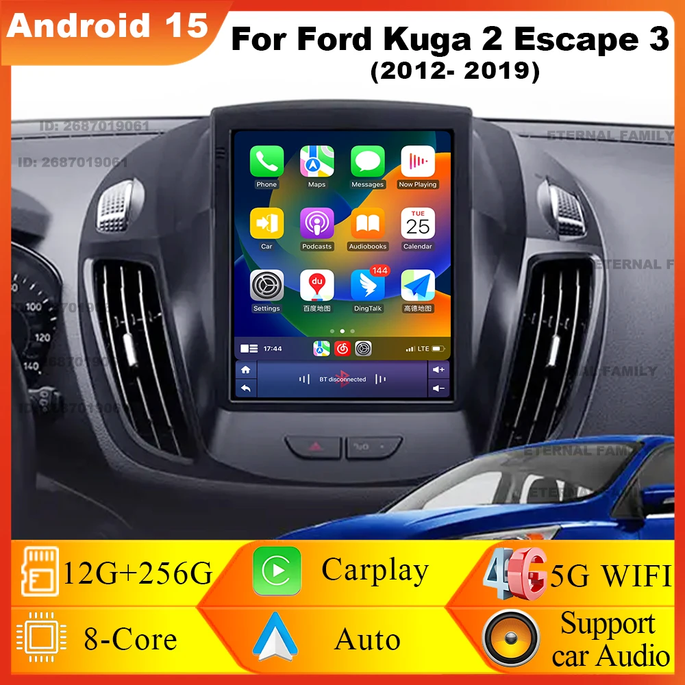 

9.7 inch Android 15 Car Radio For Ford Kuga 2 Escape 3 2012 - 2019 4G LET Wireless CarPlay Stereo Multimedia Player GPS BT DSP