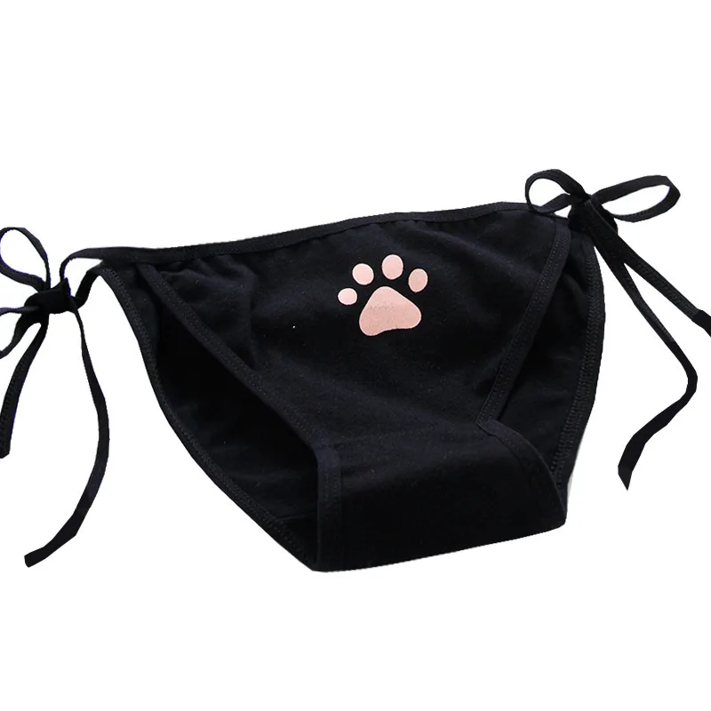 Japanese Lace Up College Cosplay Silk Underwear Bow Sexy Cut Lovely Women Panties Low Waist Elasicity Briefs Women Underpants