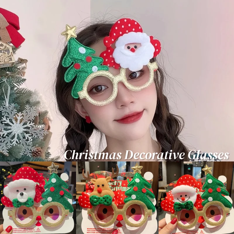

Funny Cute Christmas Decorative Glasses Party Gatherings Christmas Snowman Elk Photography Eyeglasses for Women and Men