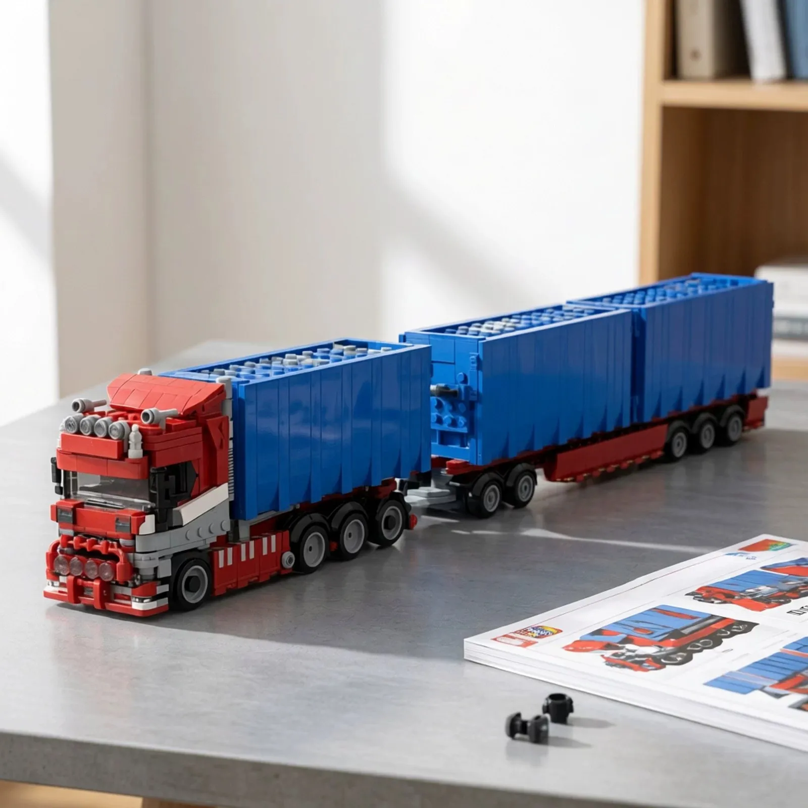 MOC Kreatives Scania-R650 V8 Großes Schwerlast-LKW-Bausteinmodell DIY Erwachsenen-Puzzle Montage-Spielzeug Geburtstagsgeschenk für Jungen Dekoration