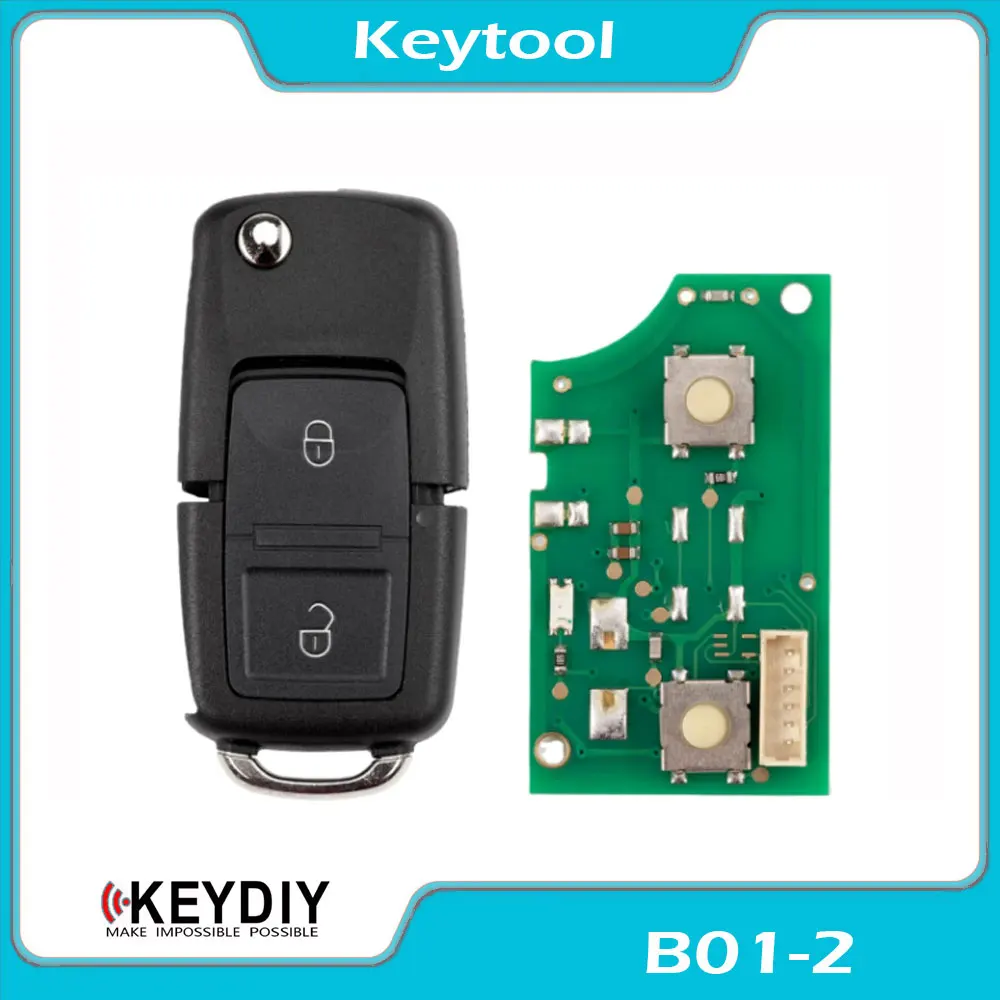 KEYDIY KD B01-2 Universal Flip Remote Key 2 Buttons for Volkswagen Type Car Key for KD X2/ KD X4 Tool Key Programmer