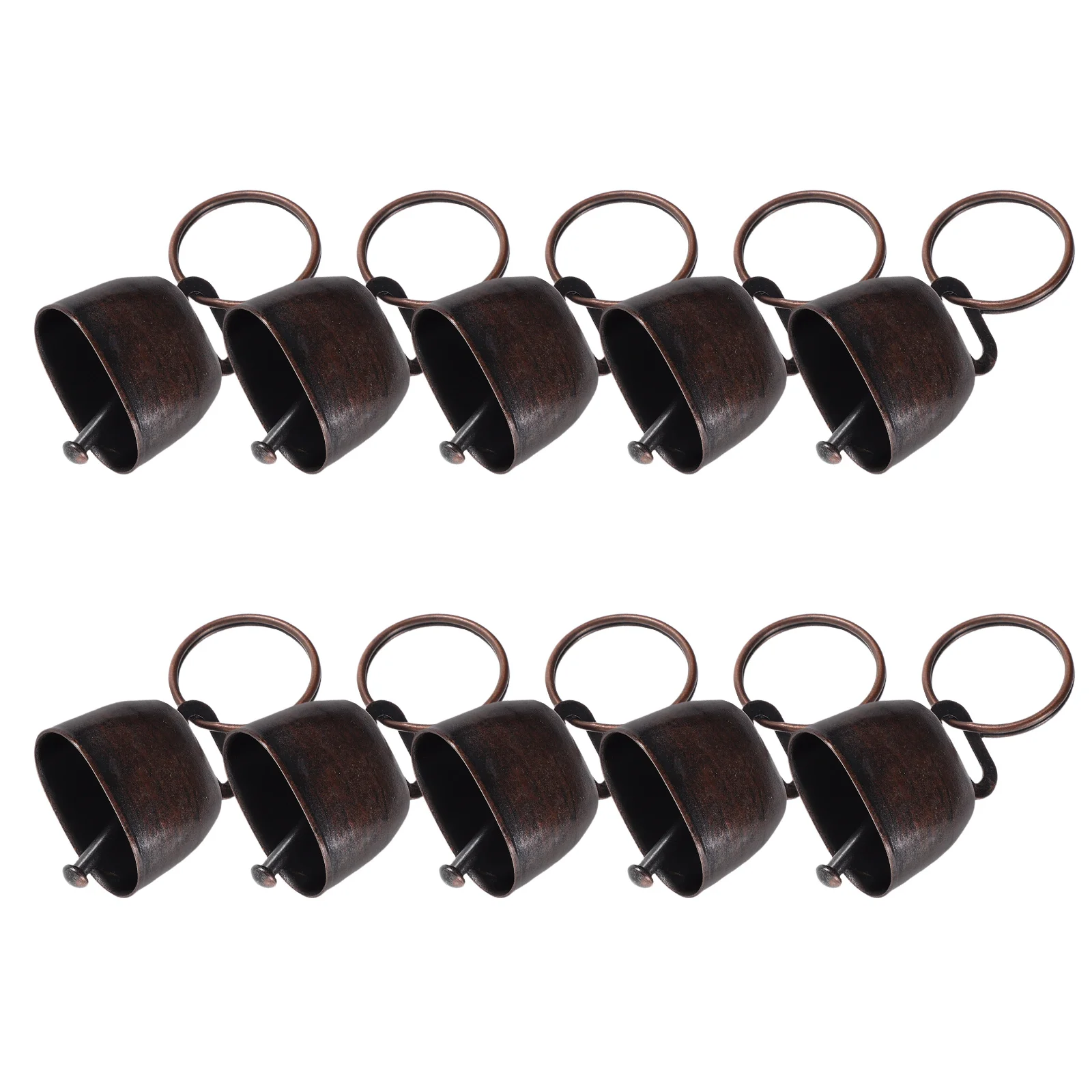 

10Pcs Metal Cowbell Vintage Noise Maker Anti-Lost Bells Rustic Jingle Bells for Christmas Garden Party Sports Cheering